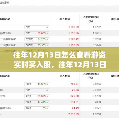 往年12月13日游資實時買入股查看指南，深度評測與介紹