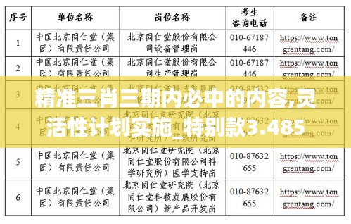 精準(zhǔn)三肖三期內(nèi)必中的內(nèi)容,靈活性計(jì)劃實(shí)施_特別款3.485