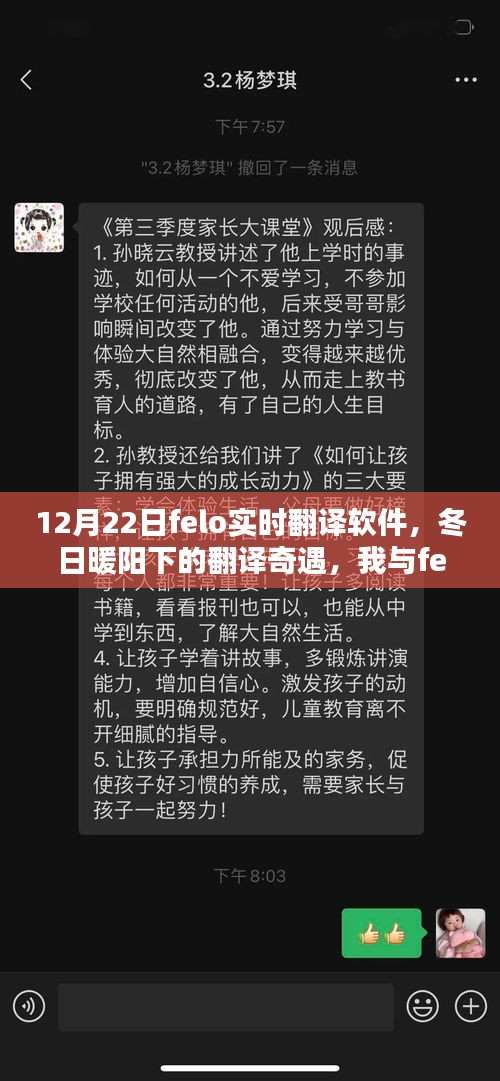 我與felo實時翻譯軟件的冬日奇緣，翻譯奇遇與溫馨日常