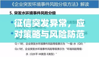 征信突發(fā)異常，應對策略與風險防范指南！