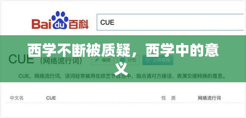 西學(xué)不斷被質(zhì)疑，西學(xué)中的意義 