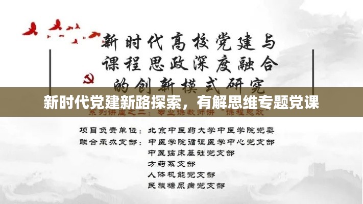 新時(shí)代黨建新路探索，有解思維專題黨課
