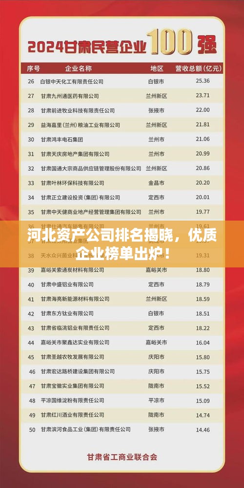 河北資產(chǎn)公司排名揭曉，優(yōu)質(zhì)企業(yè)榜單出爐！