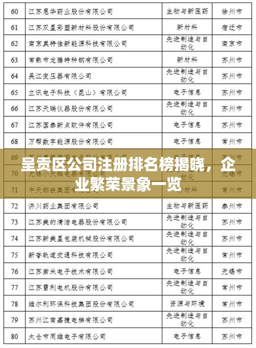 呈貢區(qū)公司注冊(cè)排名榜揭曉，企業(yè)繁榮景象一覽