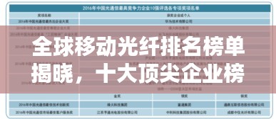 全球移動(dòng)光纖排名榜單揭曉，十大頂尖企業(yè)榜單
