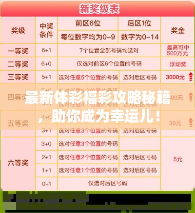 最新體彩福彩攻略秘籍，助你成為幸運兒！
