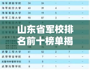 山東省軍校排名前十榜單揭曉！