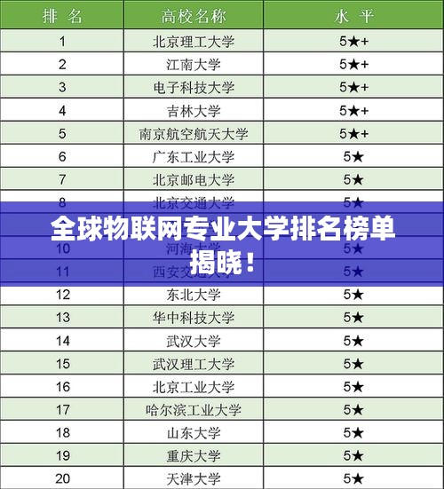 全球物聯(lián)網(wǎng)專業(yè)大學(xué)排名榜單揭曉！