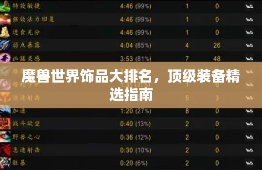 魔獸世界飾品大排名，頂級裝備精選指南