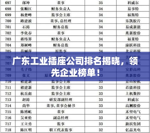 廣東工業(yè)插座公司排名揭曉，領(lǐng)先企業(yè)榜單！