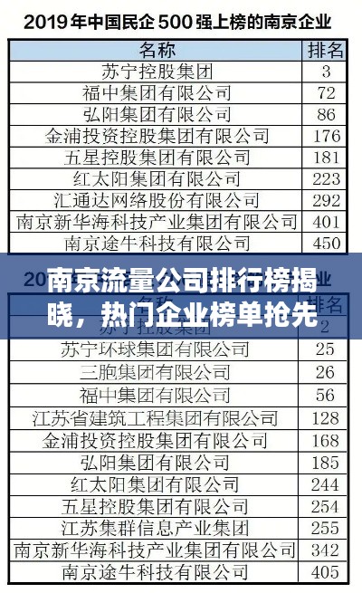 南京流量公司排行榜揭曉，熱門(mén)企業(yè)榜單搶先看！