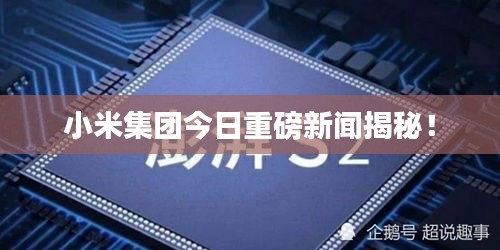 小米集團今日重磅新聞揭秘！