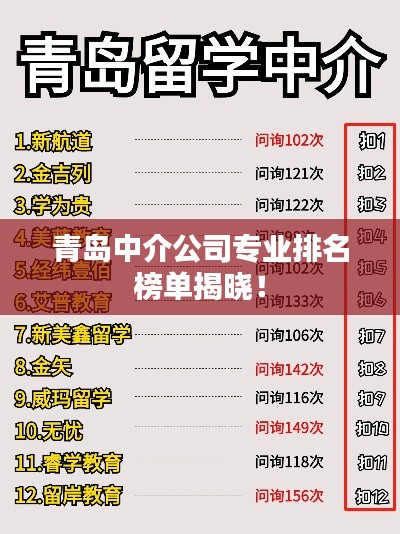 青島中介公司專業(yè)排名榜單揭曉！
