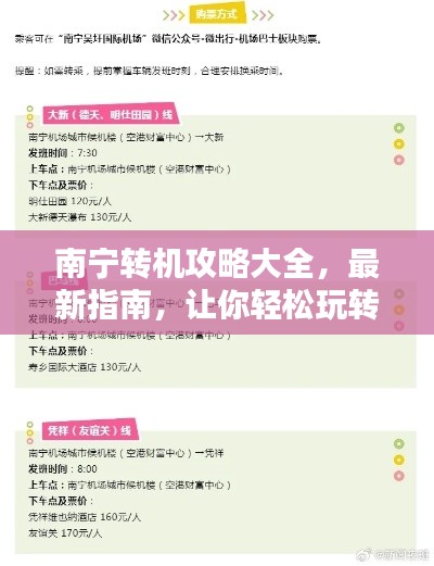 南寧轉機攻略大全，最新指南，讓你輕松玩轉中轉站！