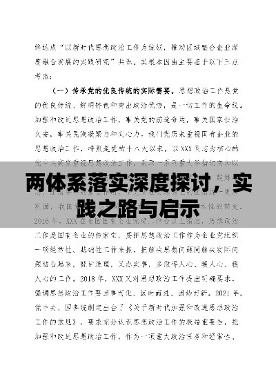 兩體系落實(shí)深度探討，實(shí)踐之路與啟示
