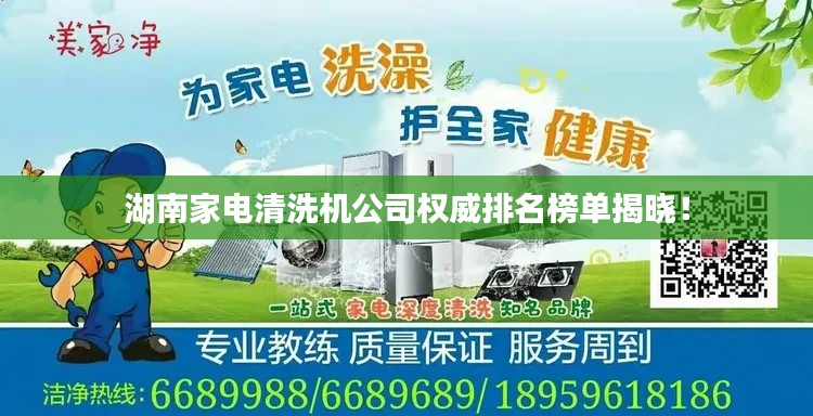 湖南家電清洗機(jī)公司權(quán)威排名榜單揭曉！