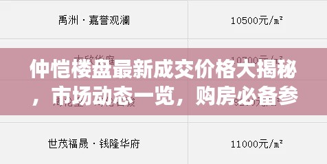 仲愷樓盤最新成交價格大揭秘，市場動態(tài)一覽，購房必備參考