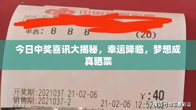 今日中獎喜訊大揭秘，幸運降臨，夢想成真曬票